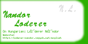 nandor loderer business card